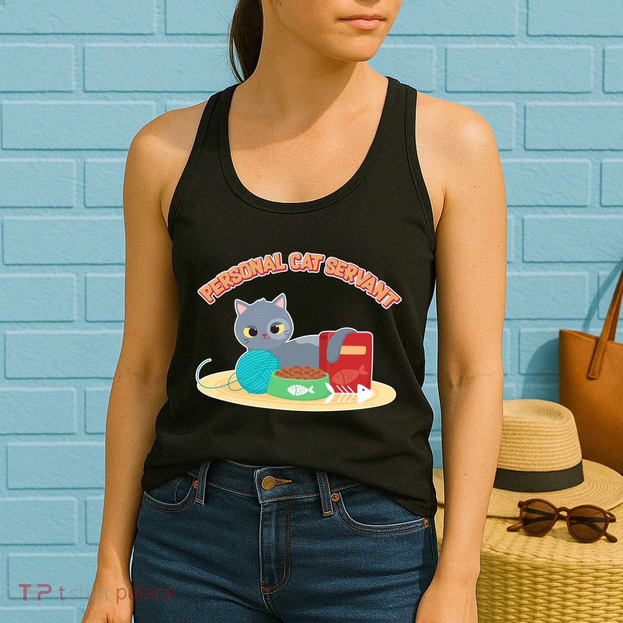 Funny Personal Cat Servant Women's Tank Top