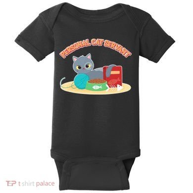 Funny Personal Cat Servant Baby Bodysuit