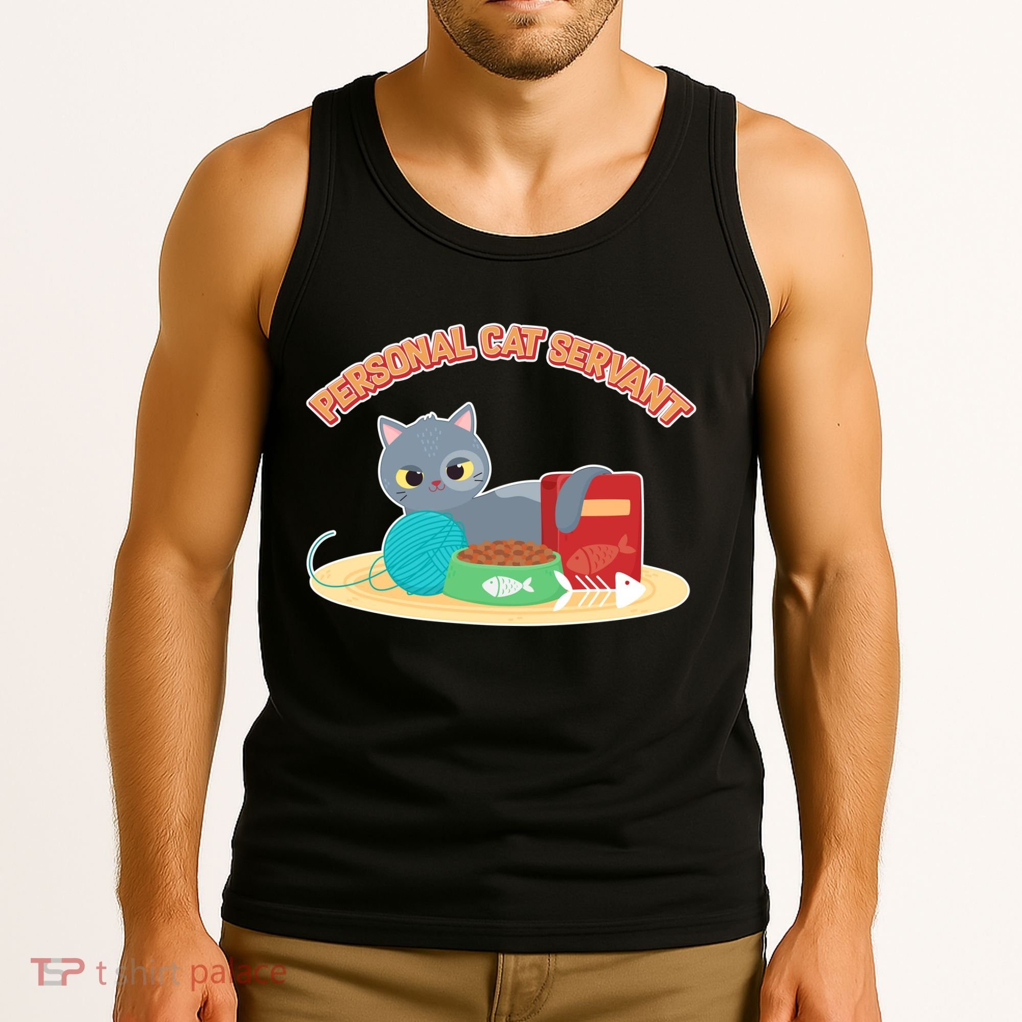 Funny Personal Cat Servant Tank Top