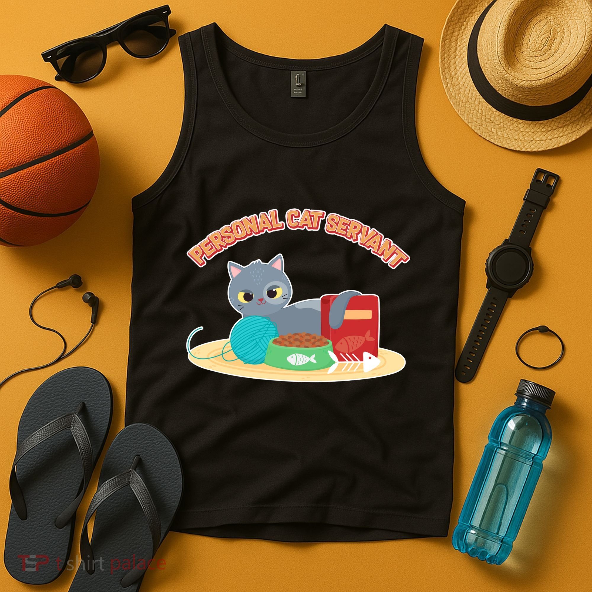 Funny Personal Cat Servant Tank Top