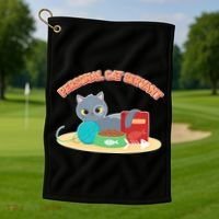 Funny Personal Cat Servant Golf Towel thumb 1