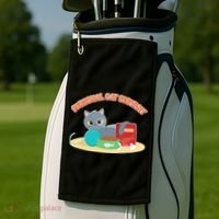 Funny Personal Cat Servant Golf Towel thumb 2