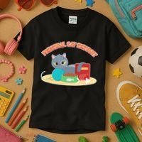 Funny Personal Cat Servant Kids T-Shirt thumb 3