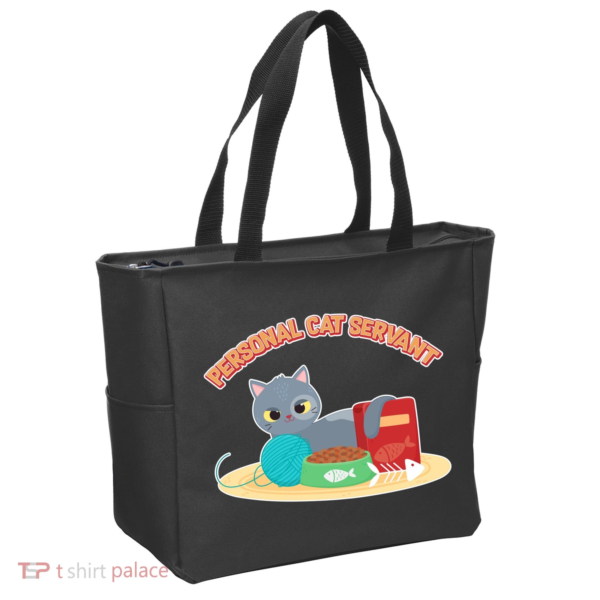 Funny Personal Cat Servant Tote Bag