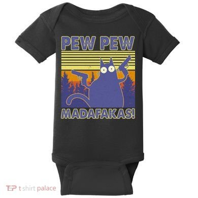 Funny Pew Pew Madafakas Baby Bodysuit