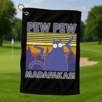 Funny Pew Pew Madafakas Golf Towel thumb 1
