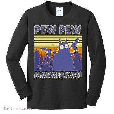 Funny Pew Pew Madafakas Kids Long Sleeve Shirt