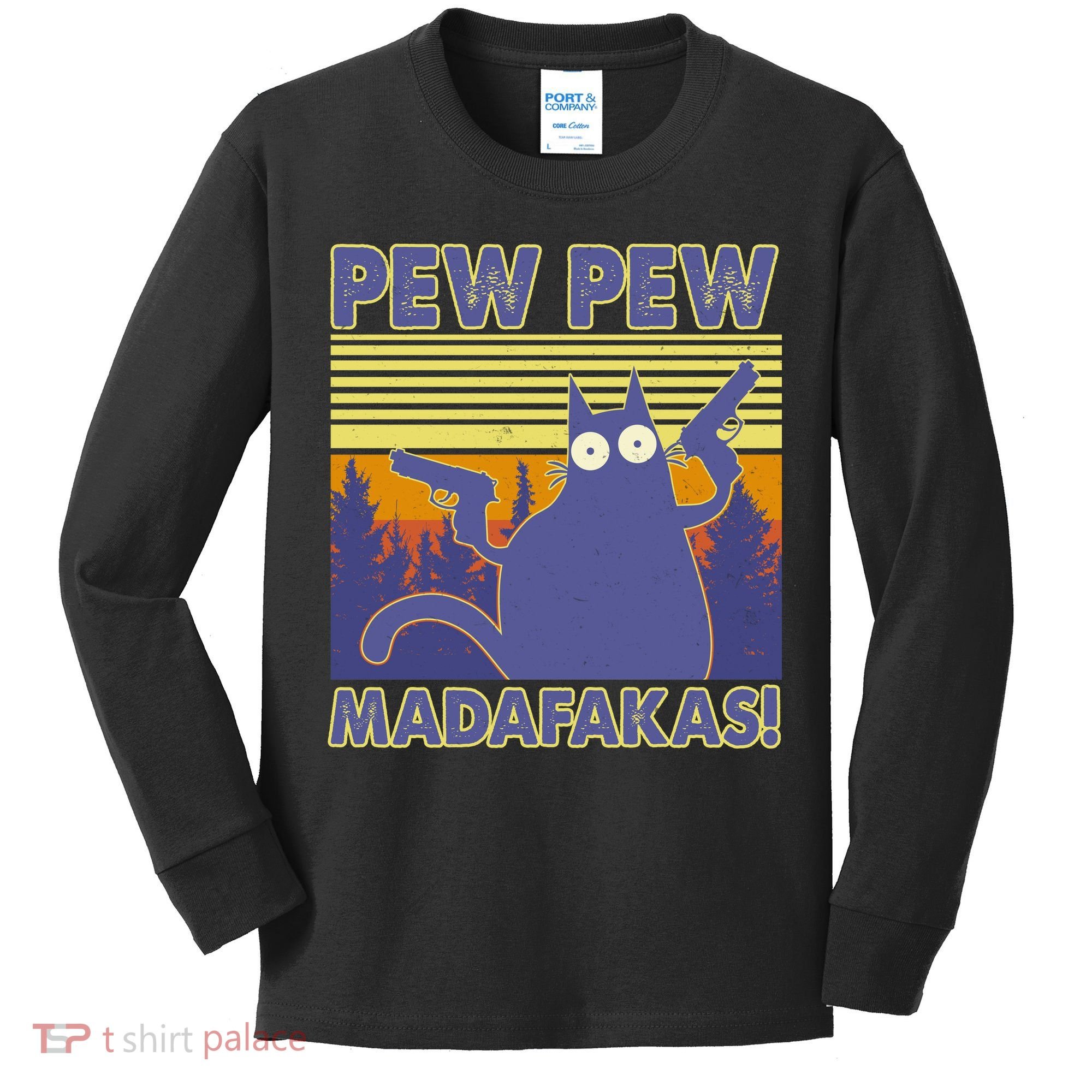 Funny Pew Pew Madafakas Kids Long Sleeve Shirt