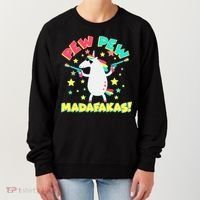 Funny Pew Pew Madafakas Unicorn Women's Sweatshirt thumb 0