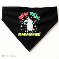 Funny Pew Pew Madafakas Unicorn USA-Made Doggie Bandana thumb 0