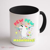 Funny Pew Pew Madafakas Unicorn Coffee Mug thumb 1