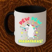 Funny Pew Pew Madafakas Unicorn Coffee Mug thumb 2