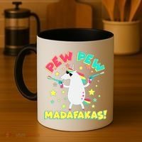 Funny Pew Pew Madafakas Unicorn Coffee Mug thumb 4