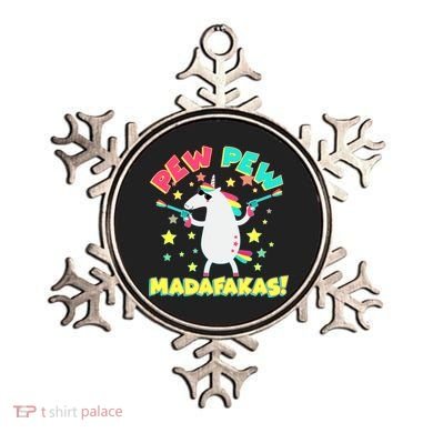 Funny Pew Pew Madafakas Unicorn Ornament