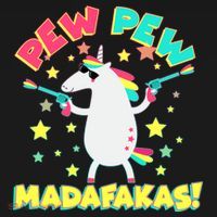 Funny Pew Pew Madafakas Unicorn Ornament thumb 1