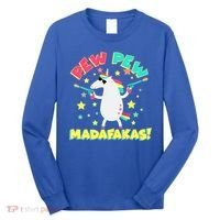 Funny Pew Pew Madafakas Unicorn Long Sleeve Shirt thumb 0