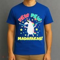 Funny Pew Pew Madafakas Unicorn T-Shirt thumb 3