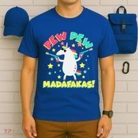 Funny Pew Pew Madafakas Unicorn T-Shirt thumb 6