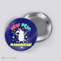 Funny Pew Pew Madafakas Unicorn Button thumb 0