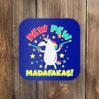 Funny Pew Pew Madafakas Unicorn Coaster thumb 0