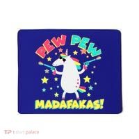 Funny Pew Pew Madafakas Unicorn Mousepad thumb 0