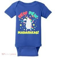 Funny Pew Pew Madafakas Unicorn Baby Bodysuit thumb 0