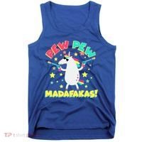 Funny Pew Pew Madafakas Unicorn Tank Top thumb 0