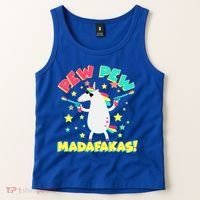 Funny Pew Pew Madafakas Unicorn Tank Top thumb 2