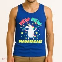 Funny Pew Pew Madafakas Unicorn Tank Top thumb 3