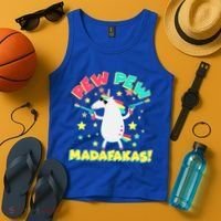 Funny Pew Pew Madafakas Unicorn Tank Top thumb 4