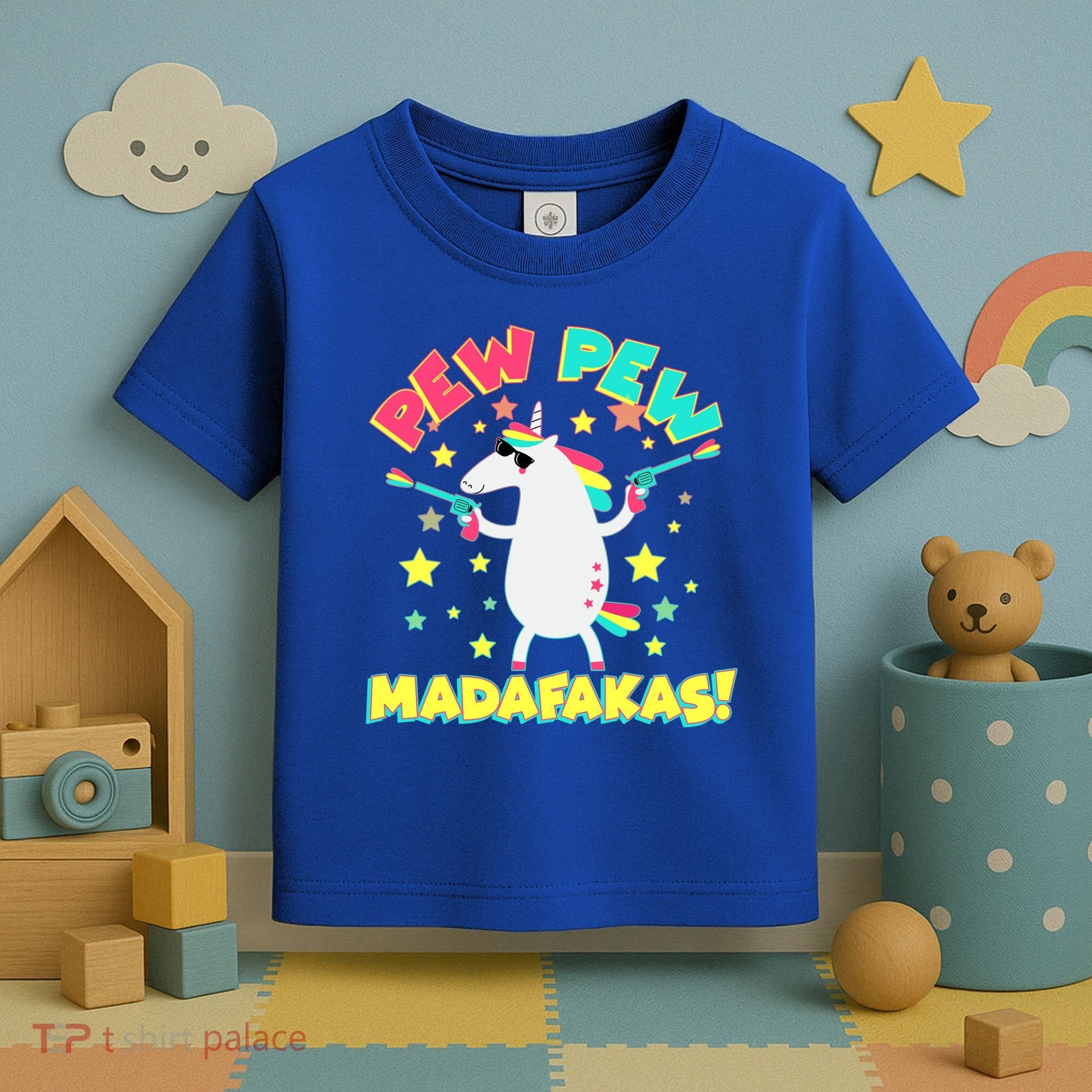 Funny Pew Pew Madafakas Unicorn Toddler T-Shirt