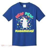 Funny Pew Pew Madafakas Unicorn Kids T-Shirt thumb 0