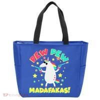 Funny Pew Pew Madafakas Unicorn Tote Bag thumb 0