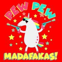 Funny Pew Pew Madafakas Unicorn Santa Hat thumb 1