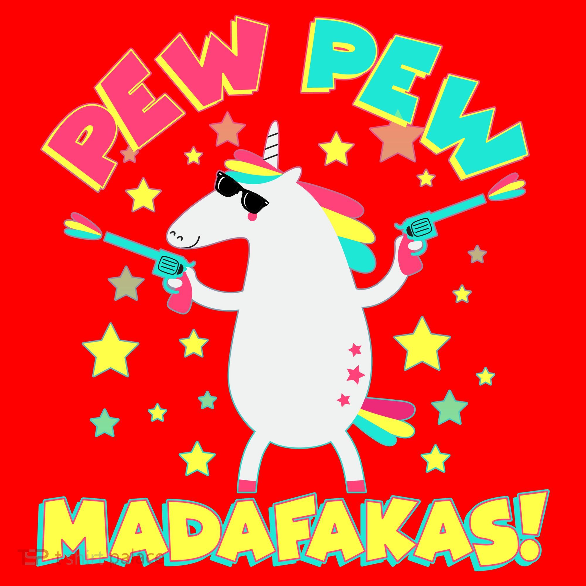 Funny Pew Pew Madafakas Unicorn Santa Hat