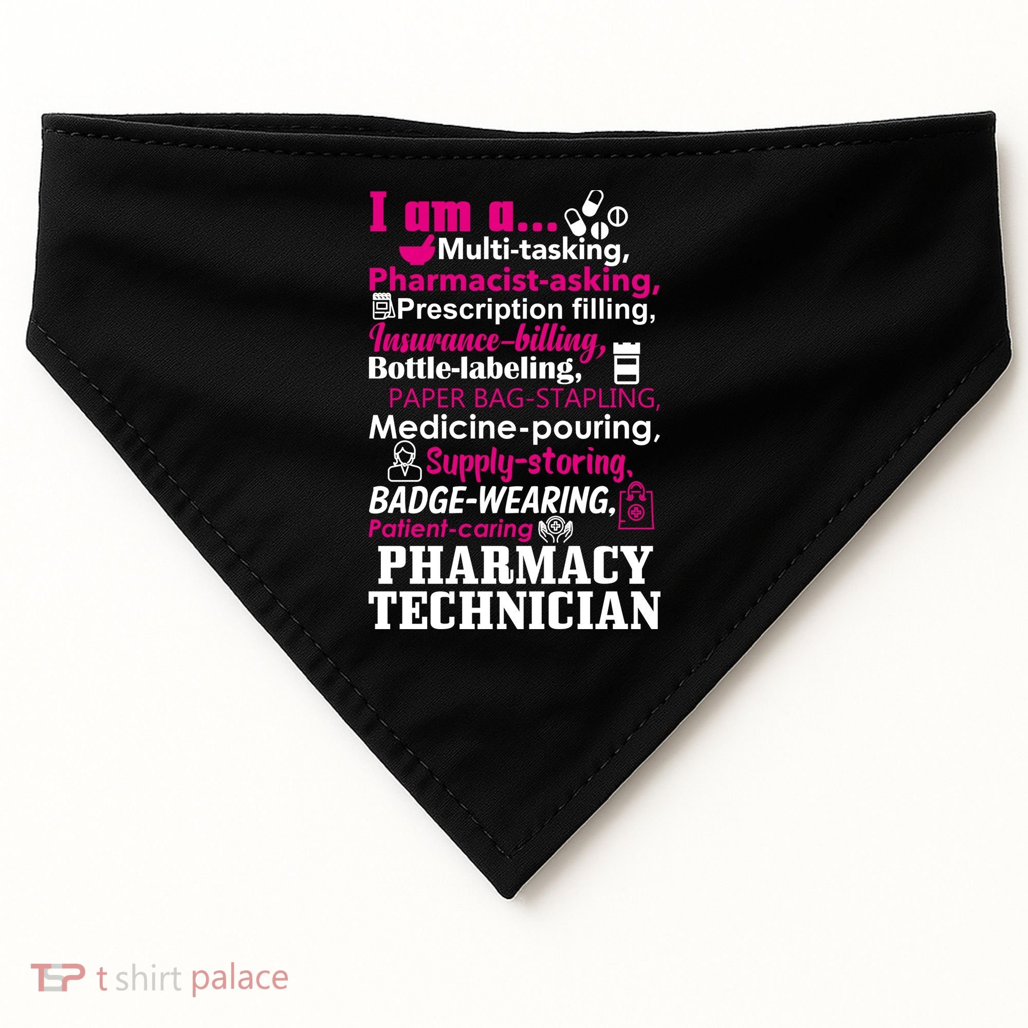 Funny Pharmacy Technician USA-Made Doggie Bandana