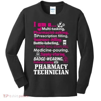 Funny Pharmacy Technician Kids Long Sleeve Shirt