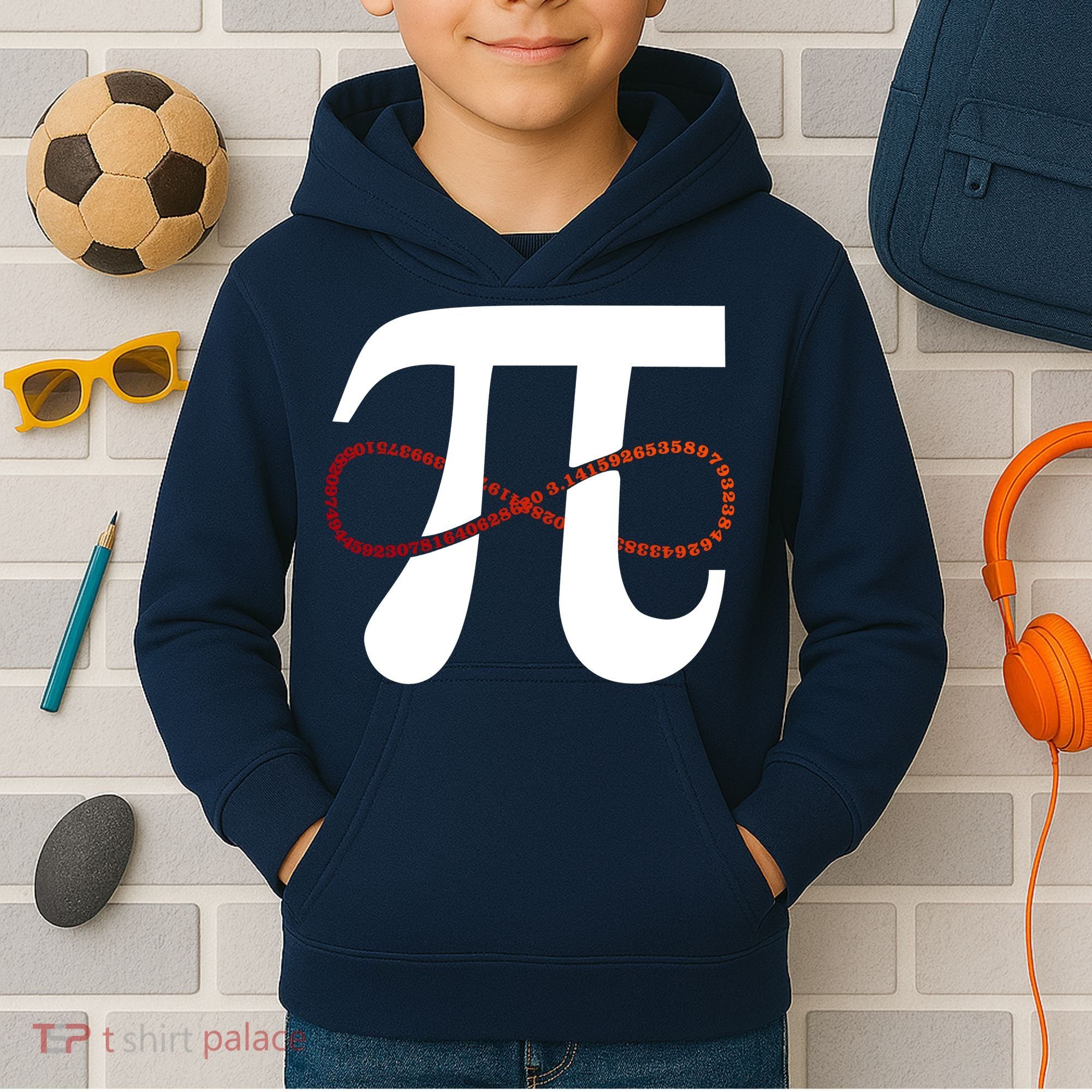 Funny Pi Infinity Numbers 3.14 Kids Hoodie