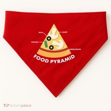 Funny Pizza Food Pyramid USA-Made Doggie Bandana