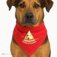 Funny Pizza Food Pyramid USA-Made Doggie Bandana thumb 1