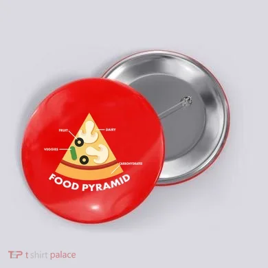 Funny Pizza Food Pyramid Button