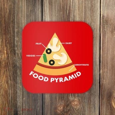 Funny Pizza Food Pyramid Coaster