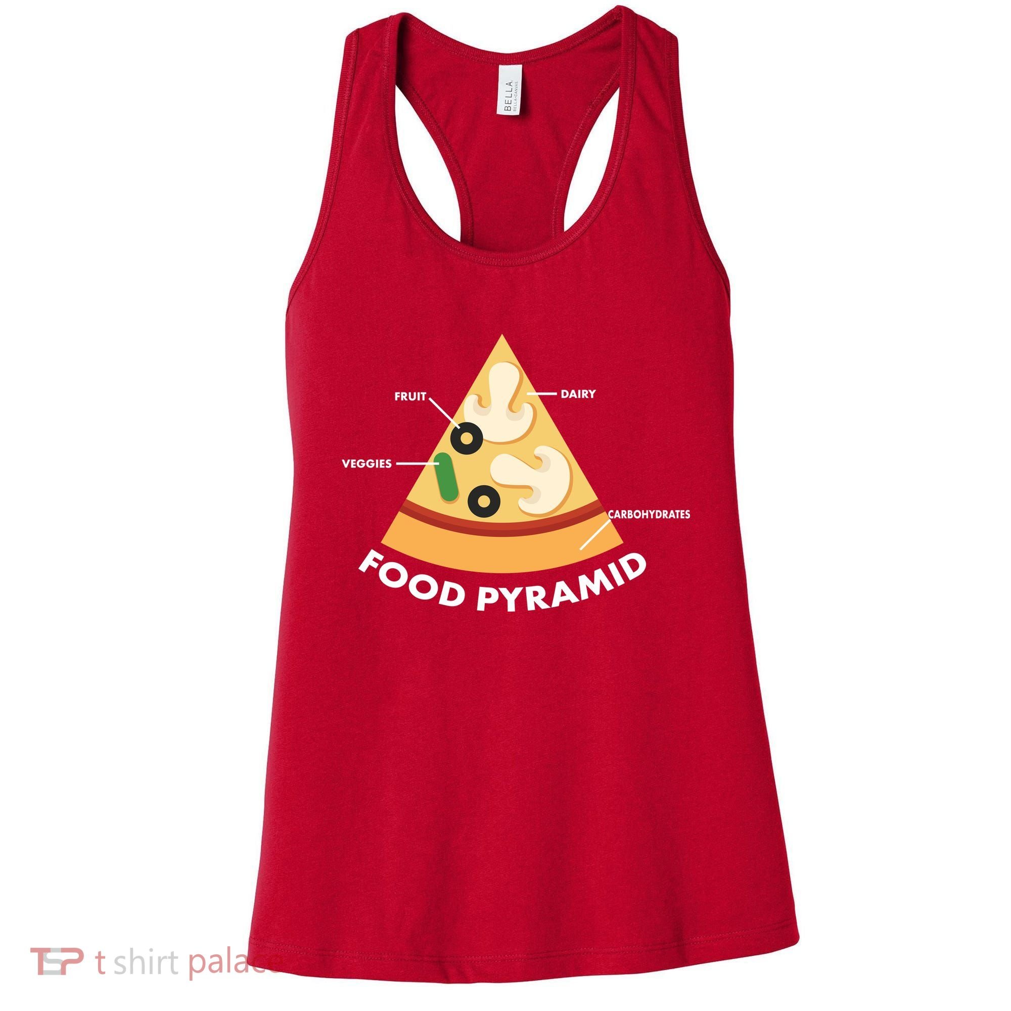 Funny Pizza Food Pyramid Women's Tank Top
