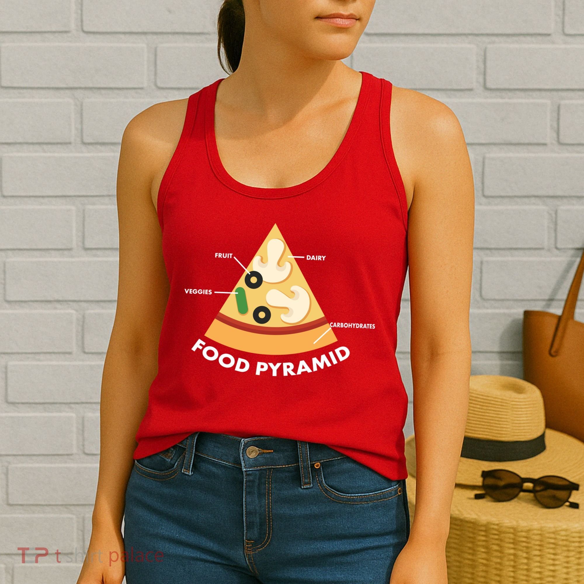 Funny Pizza Food Pyramid Women's Tank Top