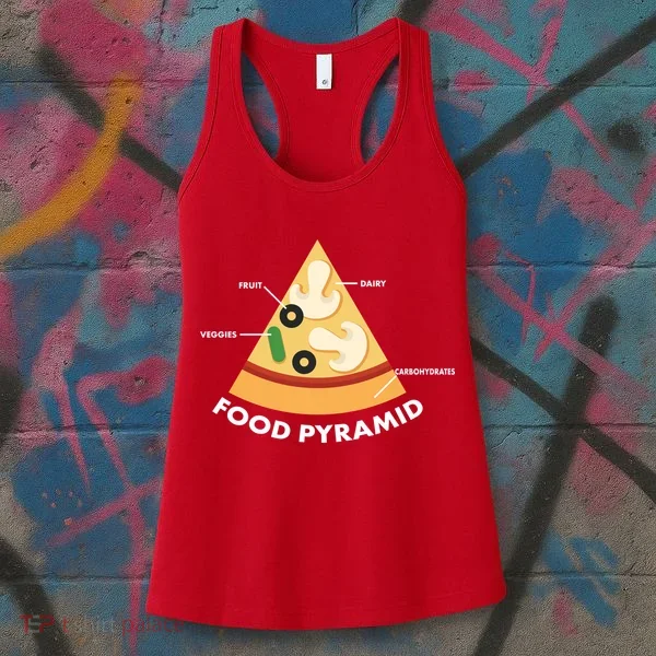 Funny Pizza Food Pyramid Women's Tank Top