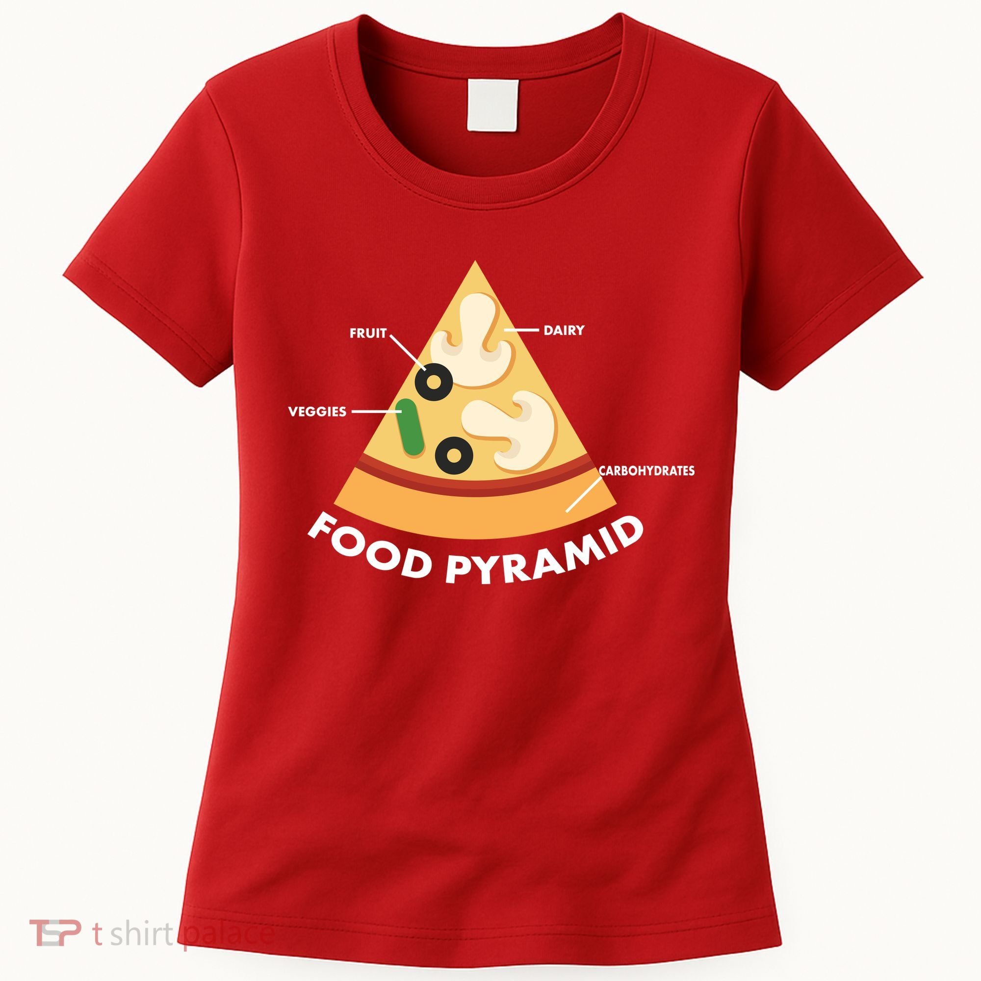 Funny Pizza Food Pyramid Women's T-Shirt