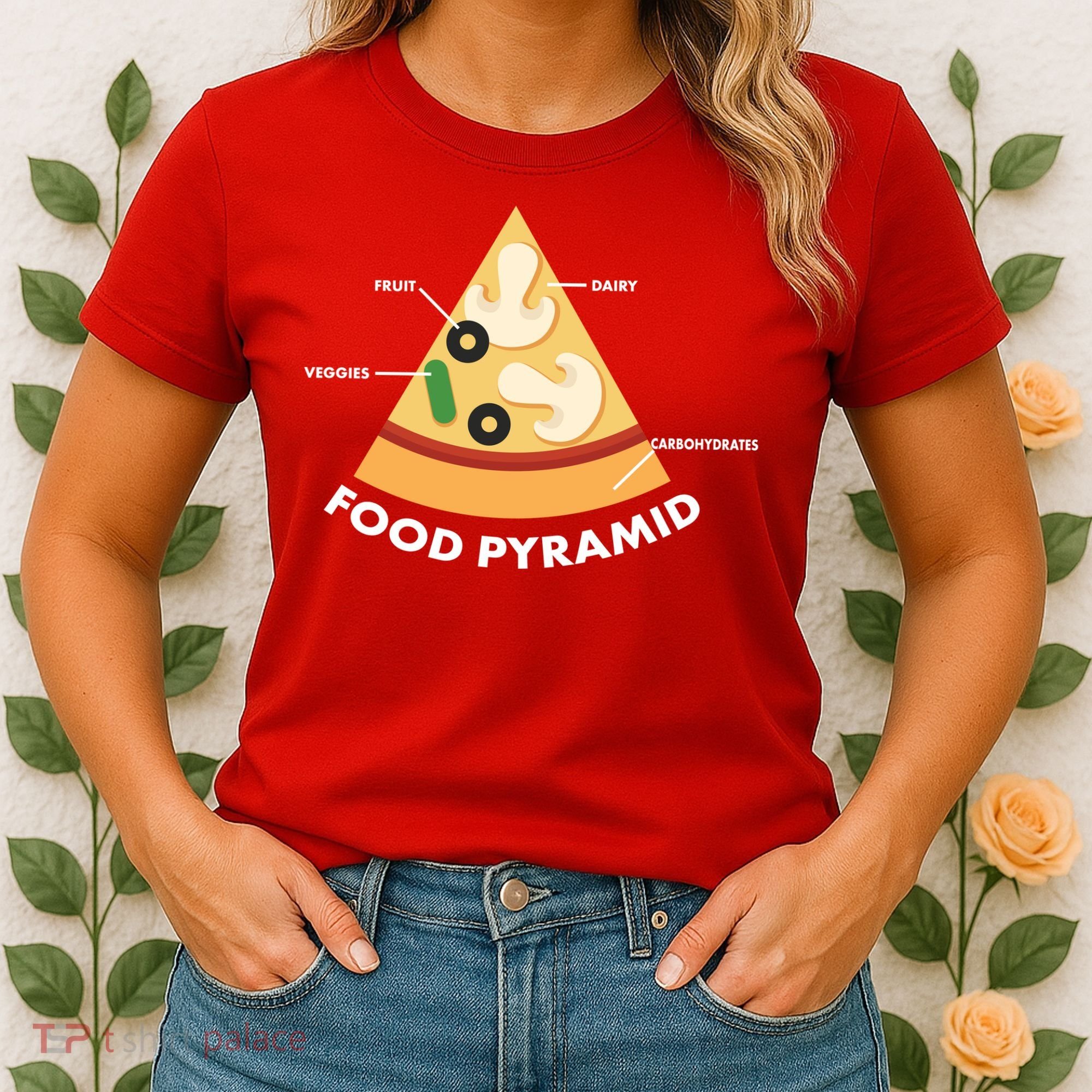 Funny Pizza Food Pyramid Women's T-Shirt