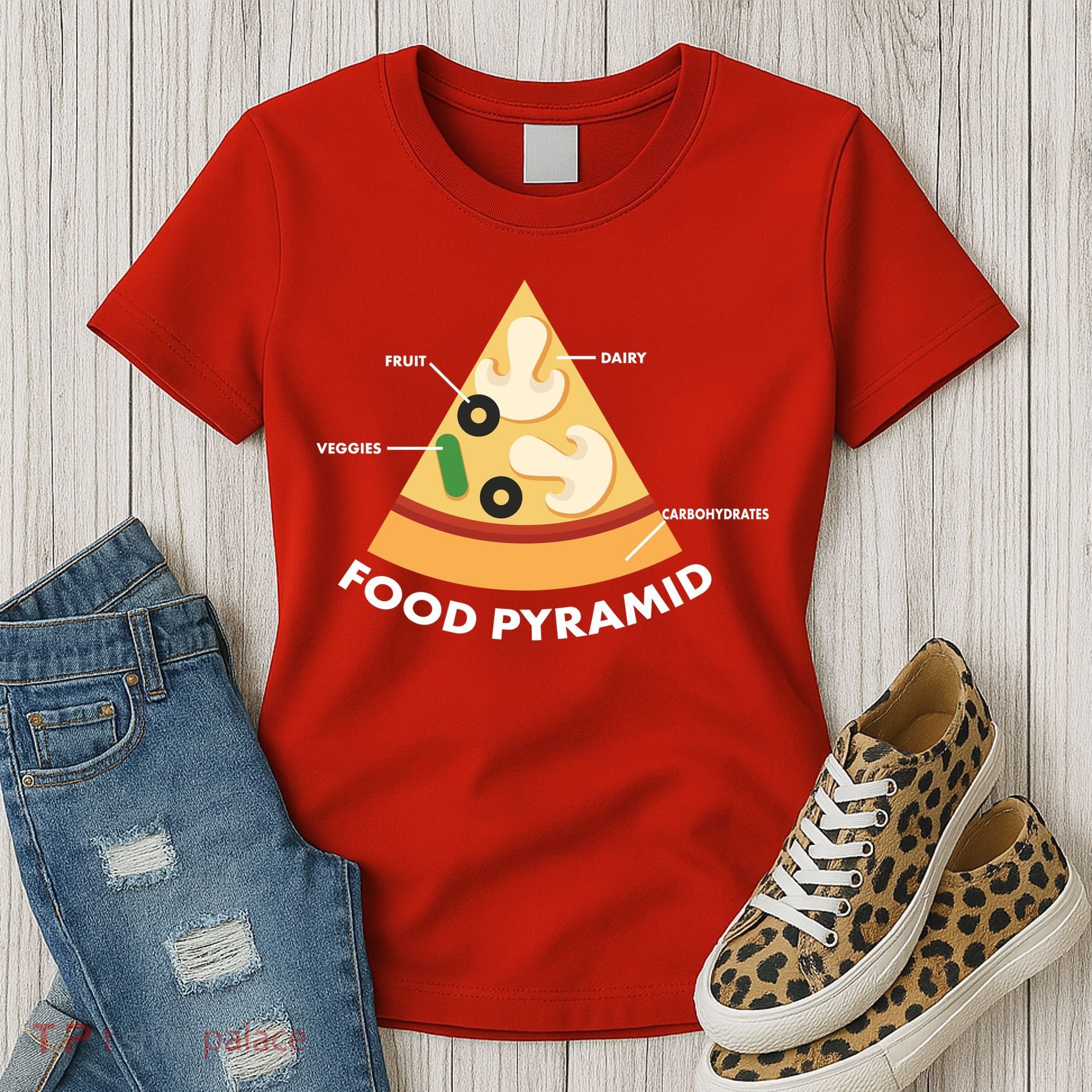 Funny Pizza Food Pyramid Women's T-Shirt