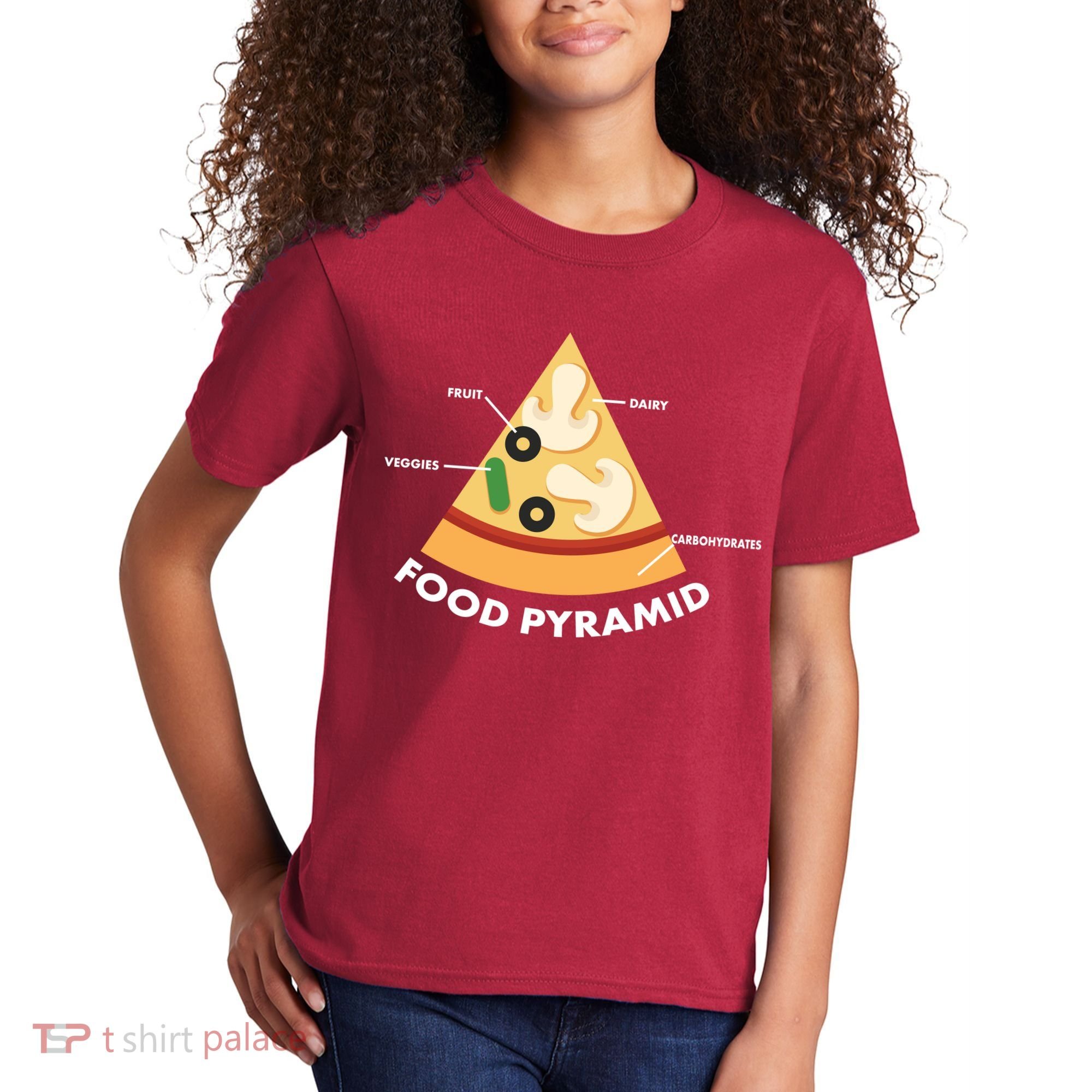 Funny Pizza Food Pyramid Kids T-Shirt