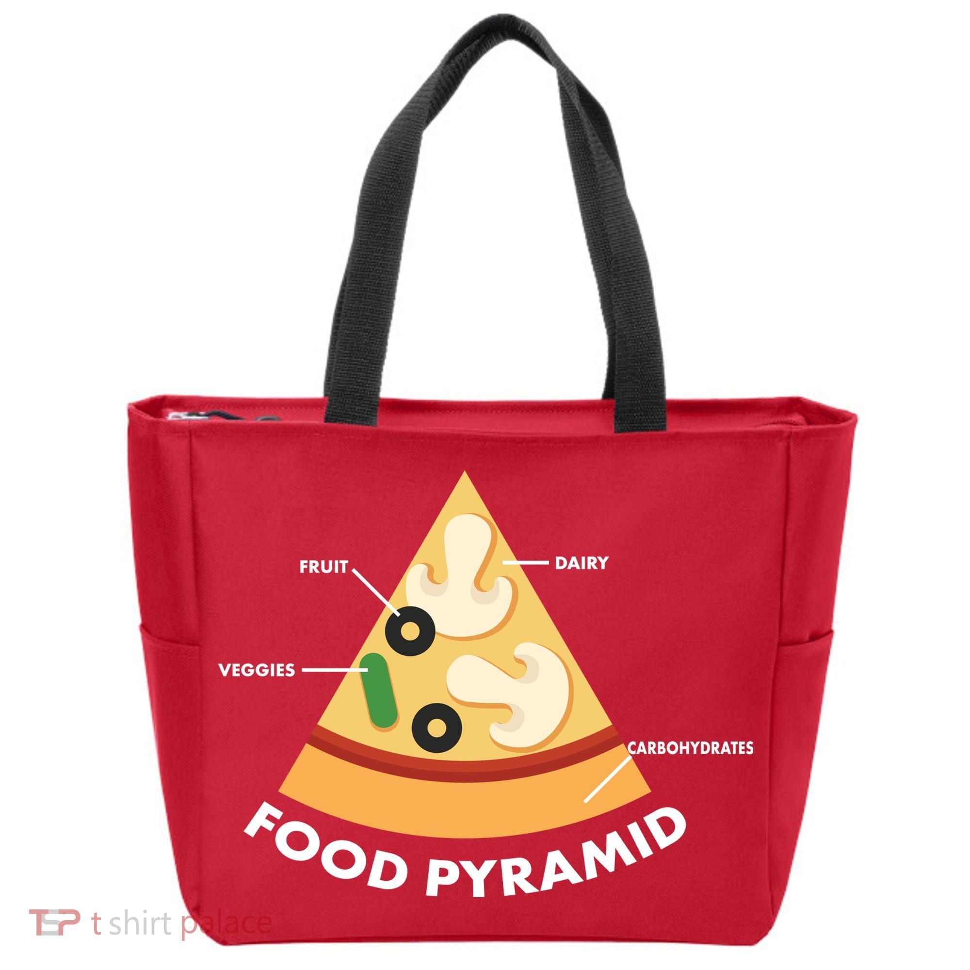 Funny Pizza Food Pyramid Tote Bag